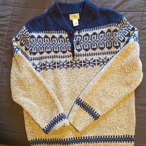 Mens LL Bean classic wool Henly sweater